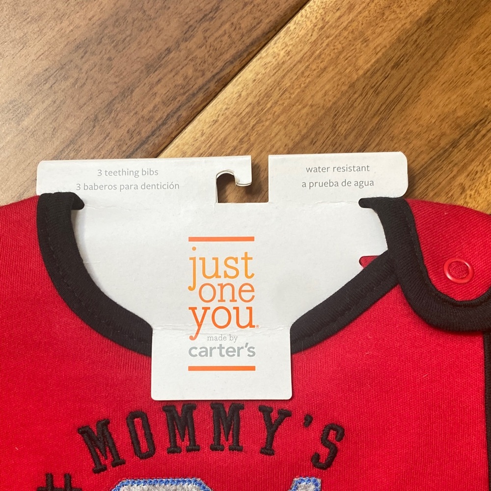 Carter's Red and Black Baby Bib Set - Picture 2 of 7